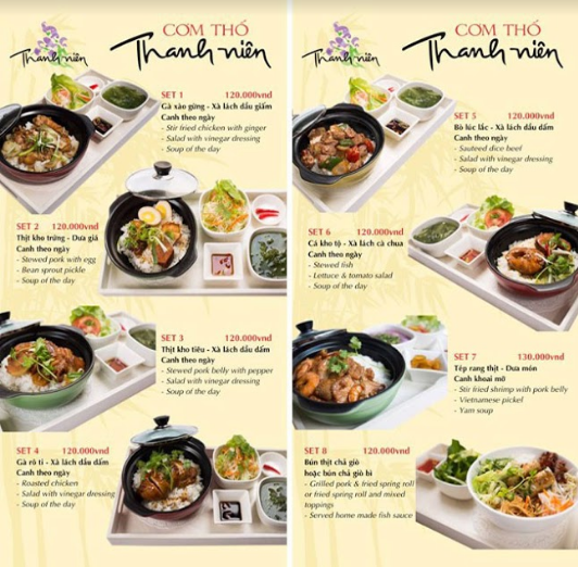 Sản phẩm menu thực đơn của học viên Lê Anh Minh 