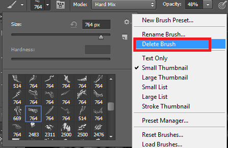 Xóa bỏ Brush trong Photoshop