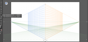 Công cụ Perspective Grid Tool(Shift +P) phối cảnh